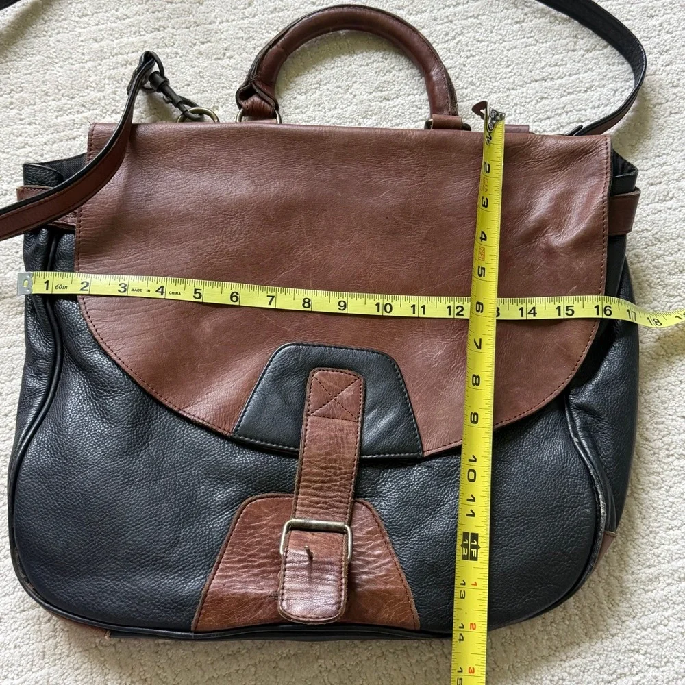 Wilsons Leather Messenger Bag Brown Black Leather Crossbody Satchel Laptop Bag